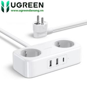 Bộ sạc đa cổng DigiNest Life Ugreen 50683 CD280 màu trắng, 2 cổng USB-A và 1 cổng USB-C