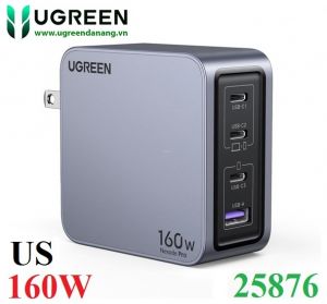Củ sạc nhanh 4 cổng PD 3.1 GaN Nexode Pro 160W PPS cắm tường Ugreen 25876 X763 cao cấp