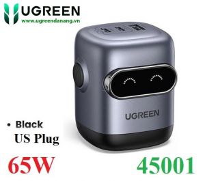 Củ sạc nhanh hình Robot 65W 3 cổng Type-C x2, Type-A x1 Ugreen 45001 cao cấp (US Plug)