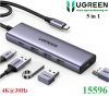 hub-chuyen-doi-usb-type-c-5-trong-1-ra-hdmi-4k30hz-usb-3-0-x-3-sac-pd-100w-ugreen-15596-cao-cap - ảnh nhỏ  1