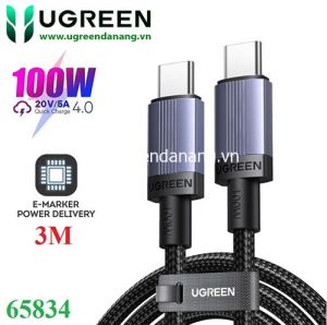 Cáp sạc nhanh 100W/5A USB Type-C to USB Type-C dài 3M Ugreen 65834 cao cấp