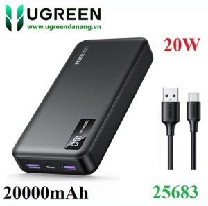 Sạc dự phòng 20W dung lượng 20000mAh sạc nhanh 3 cổng PD 3.0 Ugreen 25683 cao cấp