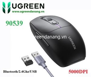 Chuột không dây Bluetooth v5.0 & 2.4GHz & có dây hỗ trợ 5000DPI Ugreen 90539/MU103 cao cấp (Pin sạc)