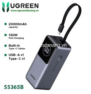 Pin dự phòng UGREEN 20000mAh 130W Nexode màn hình hiển thị thông minh, tích hợp cáp – PB723 – 55365B