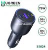 bo-sac-o-to-ugreen-75w-hai-cong-type-c-va-1-cong-usb-bang-kim-loai-ec703-35024 - ảnh nhỏ  1