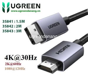 Cáp chuyển đổi Displayport to HDMI dài 1,5M hỗ trợ 4K30Hz Ugreen 35841 cao cấp