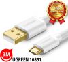 cap-micro-usb-cao-cap-ma-vang-ugreen-10851-3m-mau-trang - ảnh nhỏ  1