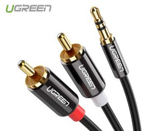 Cáp Audio 3,5mm ra 2 đầu RCA dài 1,5m Ugreen chính hãng 10583