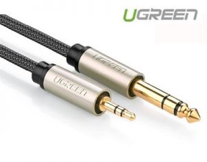 Cáp Audio 3.5mm sang 6.5mm, Bọc sợi Nilon, Dài 1M Ugreen 10625