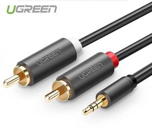 Cáp Audio 3.5mm to 2 RCA Dài 1M Cao Cấp Ugreen 10772