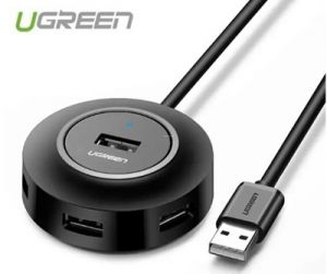 Hub chia cổng USB 2.0 ra 4 cổng USB 2.0 hổ trợ cổng nguồn Micro USB 1m (Đen) Ugreen 20277