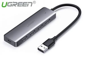 Hub chia 4 cổng USB 3.0 hỗ trợ cấp nguồn Micro USB chính hãng Ugreen 50985 cao cấp