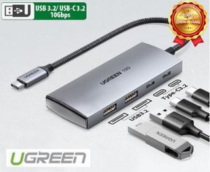 Bộ chia USB Type-C ra 2 USB Type-C và 2 USB Type-A 3.1 tốc độ 10Gpbs Ugreen 30758 cao cấp :