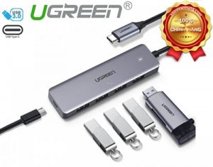 Hub USB Type-C sang 4 cổng USB 3.0 Ugreen 70336, có cổng trợ nguồn Micro USB