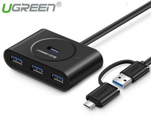 Bộ chia USB Type-C ra 4 cổng USB 3.0 dài 1M Ugreen 40850 chính hãng