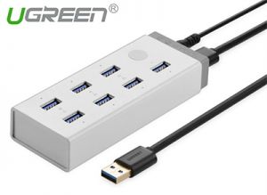 HUB USB 7 Cổng USB 3.0 Cao Cấp Có Nguồn 12V 2A Chính Hãng Ugreen 20296