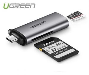 Đầu đọc thẻ nhớ USB type-C cho thẻ SD/TF chính hãng Ugreen 50704 cao cấp