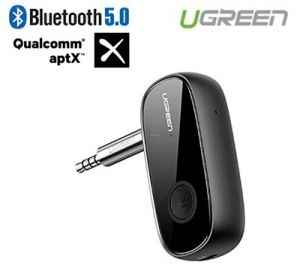 Thiết bị nhận Bluetooth 5.0 Receiver Ugreen 70304 Hỗ trợ aptX ™ Audio 3.5mm Cao Cấp (Có Pin lưu trữ 8h)