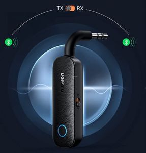 Bộ phát + nhận Bluetooth 5.0 jack 3.5mm tương thích cổng Aux Bluetooth trên ô tô Ugreen 80893 BL 5.0 Màu đen