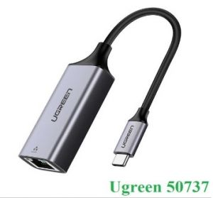 Cáp chuyển Usb Type-C to Lan 10/100/1000Mbps Ugreen 50737 vỏ nhôm Chính Hãng