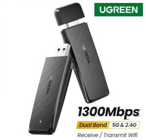 USB Wifi Ugreen 50340 Băng tần kép 5G & 2.4G chính hãng cao cấp