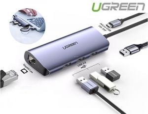 Bộ chia USB 3.0 ra 3 cổng USB 3.0 + Lan Gigabit 1000Mbps Ugreen 60719 Cao cấp