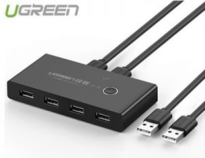 Bộ chia sẻ máy in USB 2.0 từ 4 thiết bị vào 2 máy tính chính hãng Ugreen 30767