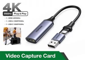 Cáp ghi hình HDMI to USB A/ USB C Video Capture Card Ugreen 40189 Chính Hãng Cao Cấp