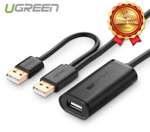 Cáp Nối Dài 5M USB 2.0 Ugreen 20213 Có Hỗ Trợ Nguồn, Hàng Chính Hãng