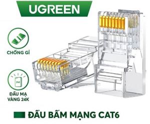 Hạt mạng RJ45 Cat6 10c/túi chính hãng Ugreen 50961 cao cấp