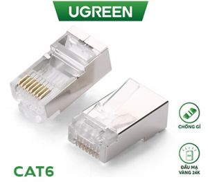 Đầu bấm mạng RJ45 cat 6 bọc nhôm 10c/túi chính hãng Ugreen 20333 cao cấp