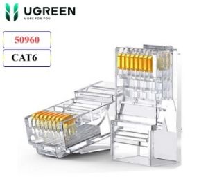 Hạt mạng RJ45 cat6 Ugreen 50960 ( hộp=100 cái) mạ vàng cao cấp chính hãng