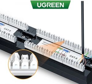 Thanh đấu nối, Patch Panel Cat 5e 24 cổng moduler liền UGREEN 70422 cao cấp