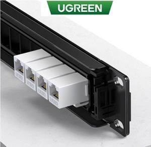 Thanh Patch Panel Utp Ethernet Cat5E và Cat6 24 cổng kim loại UGREEN NW154 80445 – Áp dụng cho tủ 19U