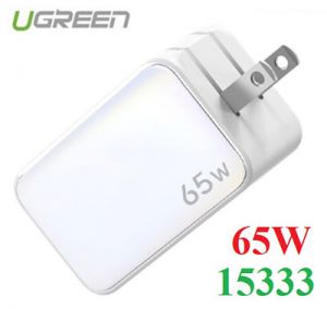 Củ sạc nhanh 65W GaN 2 cổng USB Type-C & 1 cổng Type-A Hỗ trợ QC4+, PD3.0 Ugreen 15333 cao cấp (US)