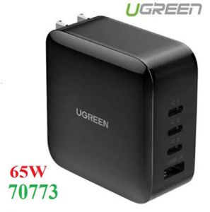 Củ sạc nhanh 65W GaN 4 cổng, 3 USB-C và 1 USB Type-A Hỗ trợ QC4+, PD3.0 Ugreen 70773 cao cấp