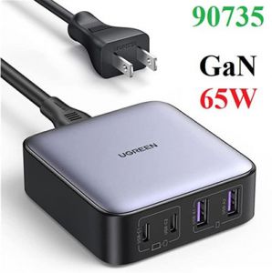 Sạc bàn nhanh GaN 65W USB Type-C x2, Type-A x2 Ugreen 90735 cao cấp