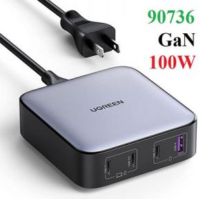 Sạc bàn nhanh GaN 100W USB Type-C x3, Type-A x1 Ugreen 90736 cao cấp