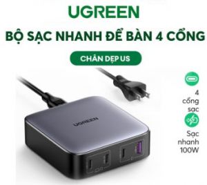 Củ sạc máy tính điện thoại 100W UGREEN CD328 90928 Sạc nhanh GaN Nexode 4 cổng