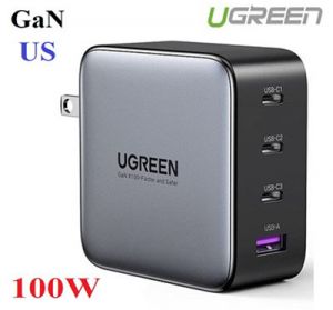 Củ sạc nhanh 100W GaN Nexode 4 cổng, 3 USB Type-C và 1 USB Type-A Hỗ trợ QC4+, PD3.0 Ugreen 40737