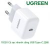 cu-sac-nhanh-cong-usb-type-c-20w-mau-trang-ugreen-cd241-10220-chan-cam-chuan-eu - ảnh nhỏ  1