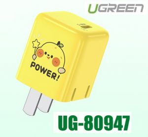 Củ sạc nhanh 20W chuẩn USB C màu vàng Ugreen 80947