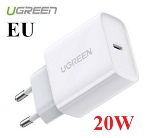 Củ sạc nhanh 20W chuẩn USB-C PD hỗ trợ QC 4.0 Ugreen 60450 cao cấp (EU)