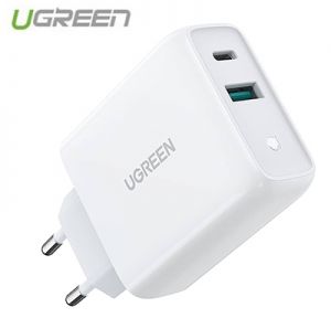 Củ sạc nhanh 2 cổng USB A và USB Type-C 36W Ugreen 60468, Hỗ trợ QC3.0, PD3.0