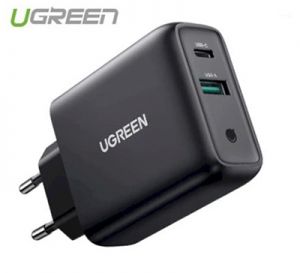 Sạc nhanh chuẩn quick charge 3.0 4.0 sạc USB A type C 36W QC4.0 màu đen Ugreen CD170 10217