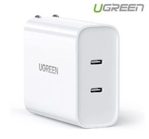 Củ sạc 36W 2 cổng PD USB Type-C màu trắng Ugreen 70263 CD199 Hàng Chính Hãng