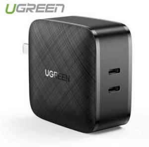 Củ sạc 1 cổng USB Type-C PD 3.0  65W chân cắm dẹp chuẩn US xếp được công nghệ GaN màu đen Ugreen 70816