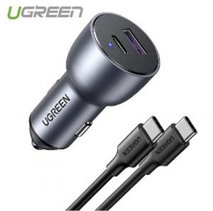 Tẩu Sạc nhanh cho xe hơi gồm cổng USB-C PD45W + USB-A QC3.0 18W CD213 Ugreen 90797 - Hàng chính hãng