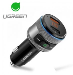 Tẩu Sạc Nhanh 3.0 + FM + Bluetooth 4.2 Bộ Phát Bluetooth FM Đen Xám Cho Ô Tô ED029 Ugreen 60283