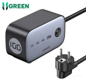 Bộ sạc nhanh DigiNest Pro 100W  gồm 3 cổng USB-C + USB-A cáp nguồn dài 1.8M chuẩn cắm EU Ugreen 60167